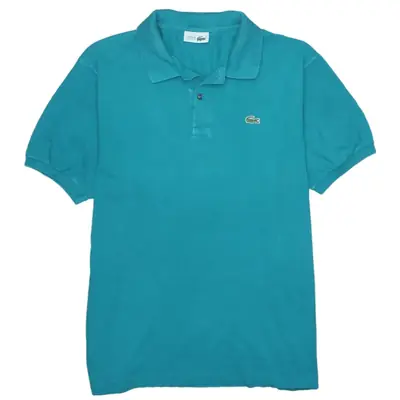 Vintage Lacoste 90's Green Polo Shirt XLarge Quarter Button