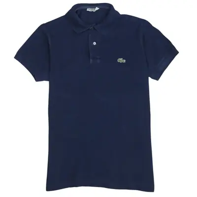 Lacoste 90's Vintage Polo Shirt Medium Short Sleeve Navy Blue