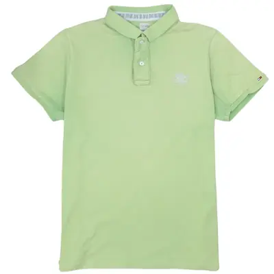 Tommy Hilfiger 90's Vintage Green Quarter Button Polo Shirt XXLarge (2