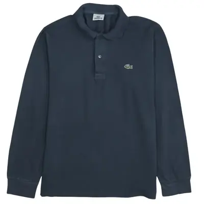 Vintage Lacoste 90's Navy Blue Long Sleeve Polo Shirt Medium