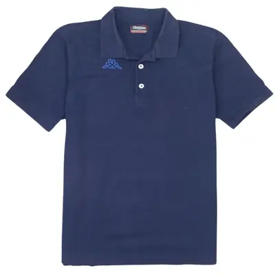 Vintage Kappa 90's Men's Large Navy Blue Quarter Button Polo Shirt