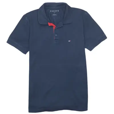 Tommy Hilfiger Vintage 90's Navy Blue Polo Shirt Medium