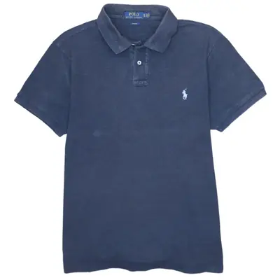 Vintage Polo Ralph Lauren 90's Men's XLarge Navy Blue Short Sleeve Pol