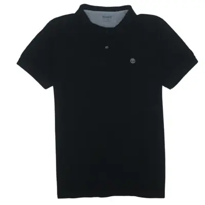 Timberland Black Polo Shirt Women’s XXLarge Embroidered Chest Logo Sho