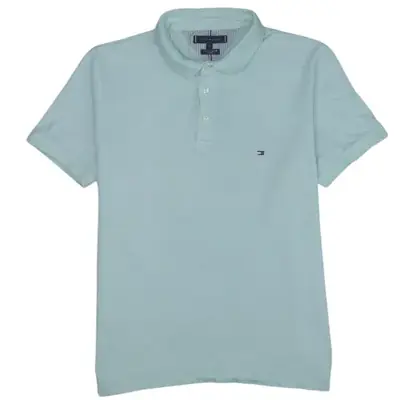 Tommy Hilfiger Light Mint Green Polo Shirt Women's XLarge Embroidered 