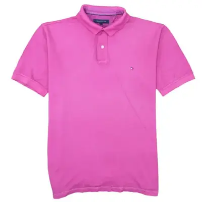 Tommy Hilfiger Pink Polo Shirt Men’s XLarge Embroidered Chest Flag Log