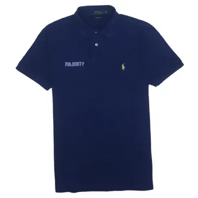 Polo Ralph Lauren Navy Blue Polo Shirt Women's Large Embroidered Pony 