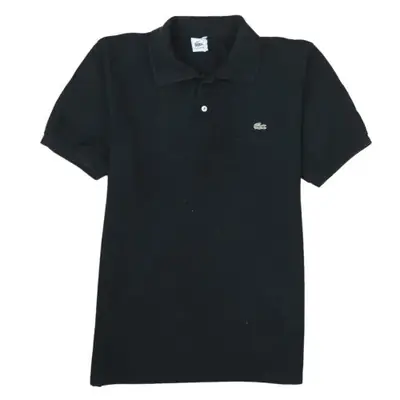 Lacoste Black Polo Shirt Men's Medium Embroidered Croc Logo Short Slee