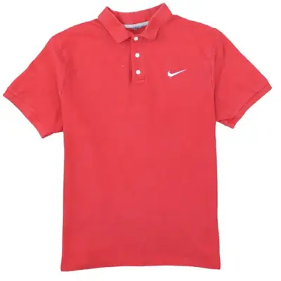 Nike Red Polo Shirt 00s Y2K - Size Medium