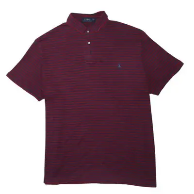 Polo Ralph Lauren Navy/Red Striped Cotton Jersey 90s - Size M