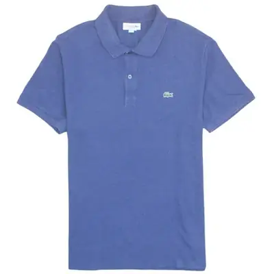 Lacoste Blue Polo Shirt Women's XLarge Embroidered Croc Logo Short Sle