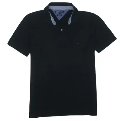 Tommy Hilfiger Black Polo Shirt - Size L