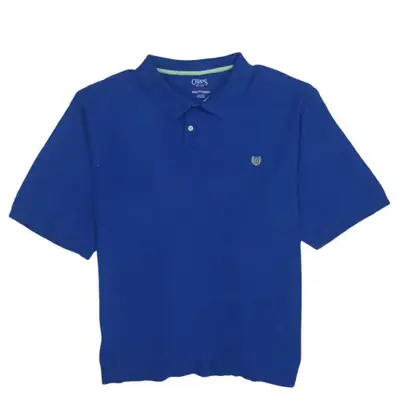 Chaps Royal Blue Polo Shirt Men's 4XL Embroidered Crest Logo Short Sle