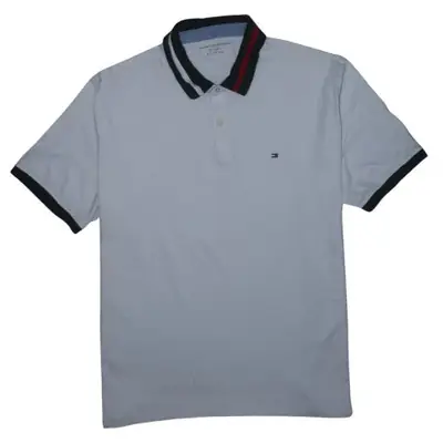 Tommy Hilfiger White Polo Shirt Women's XXLarge Embroidered Flag Logo 