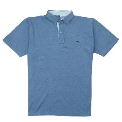 Lacoste Blue Marl Polo Shirt Women’s 3XL Embroidered Croc Logo Short S