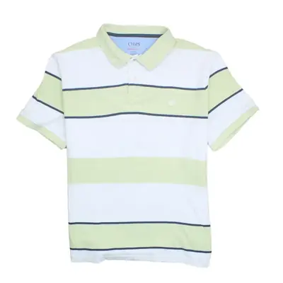 Chaps Striped Polo Shirt - White/Green - Size XL