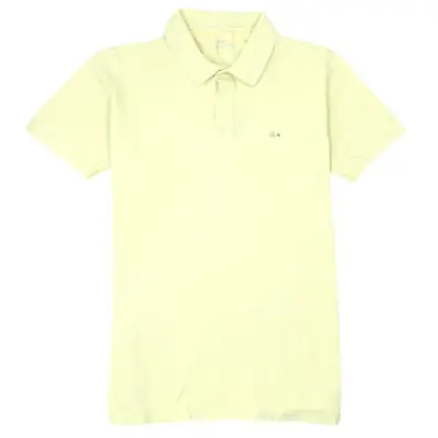 Lacoste 90's Short Sleeves Quarter Button Polo Shirt Medium Yellow