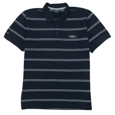 Vintage Umbro 90's Navy Blue Polo Shirt Medium - Short Sleeves Quarter
