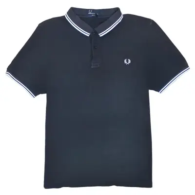 Vintage 90's FRED PERRY Navy Blue Polo Shirt XL Short Sleeves