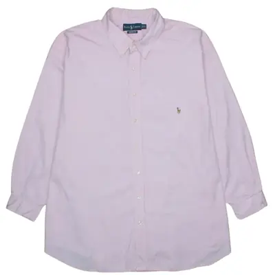 Vintage Polo Ralph Lauren 90's Pink Long Sleeve Button Up Men's XXXXL 