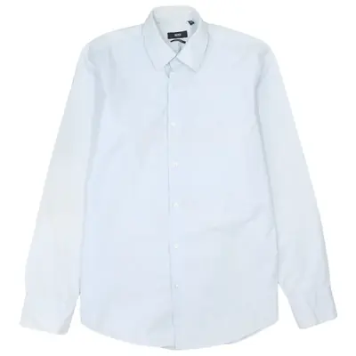 HUGO BOSS 90's Vintage Blue Long Sleeve Button-Up Shirt L Cotton