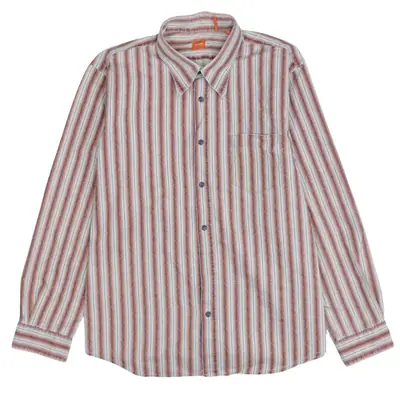 HUGO BOSS Vintage 90's Red Long Sleeve Button-Up Shirt XLarge