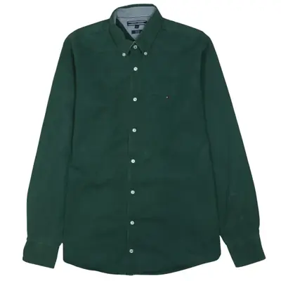 Tommy Hilfiger Vintage 90's Green Long Sleeve Button-Up Shirt XLarge