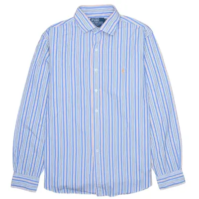 Vintage Polo Ralph Lauren 90's Blue Long Sleeve Button-Up Shirt XLarge
