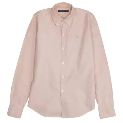 Vintage Polo Ralph Lauren 90s Pink Long Sleeve Button-Up Shirt Small