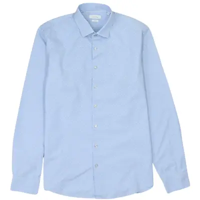 Calvin Klein 90's Vintage Blue Long Sleeve Button Up Shirt Medium