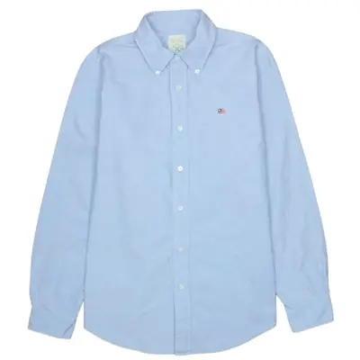 Vintage Polo Jeans 90's Men's Medium Blue Long Sleeve Button-Up Shirt