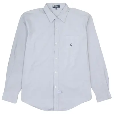 Vintage Polo Ralph Lauren 90's Grey Long Sleeve Button-Up Shirt 2XL