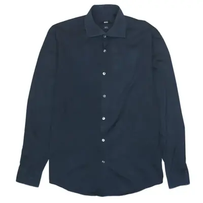 HUGO BOSS Vintage 90's Black Long Sleeve Button Up Men's Shirt - Large