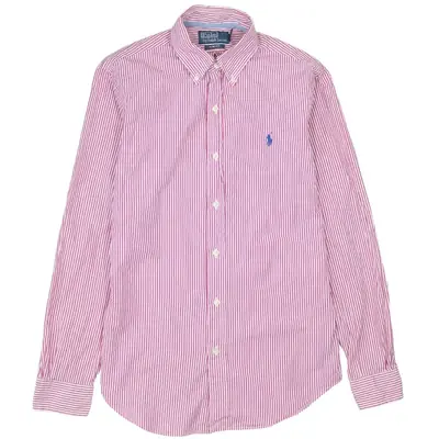 Polo Ralph Lauren Men's 90s Long Sleeve Pink Button-Up Shirt Small