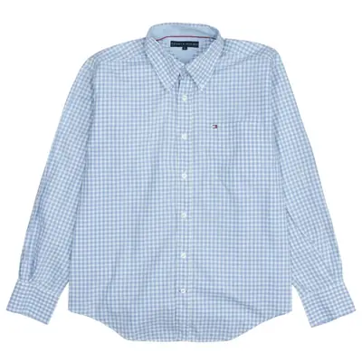Vintage 90's Tommy Hilfiger Long Sleeve Blue Button Up Shirt - Men's L