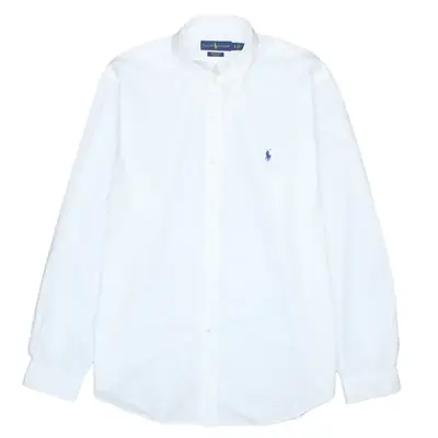 Polo Ralph Lauren Vintage 90's Men's XLarge White Long Sleeve Cotton S