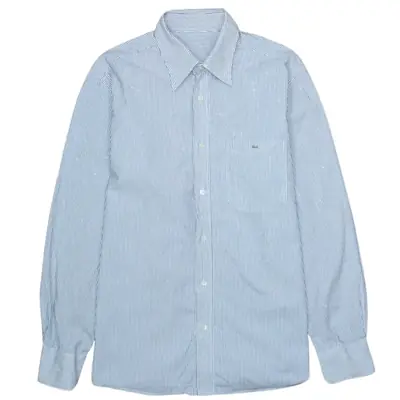Lacoste Vintage 90's Men's Medium Long Sleeve Button Up Blue Shirt