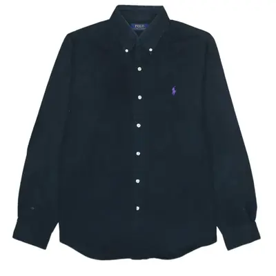 Vintage Polo Ralph Lauren 90's Large Black Long Sleeve Button Up Shirt