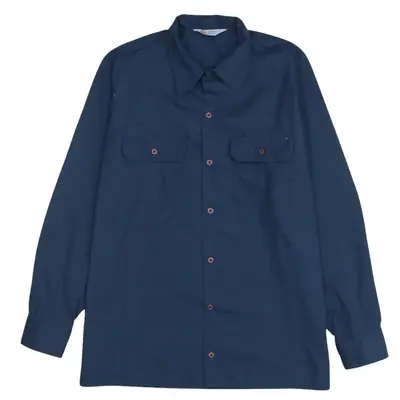 Carhartt Vintage 90's Navy Blue Long Sleeve Button-Up Shirt Men's XLar