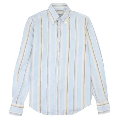 Vintage Andrea Bossi 90's Blue Long Sleeve Button-Up Shirt Medium