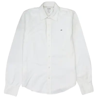 Tommy Hilfiger 90's Vintage White Long Sleeve Button-Up Shirt S