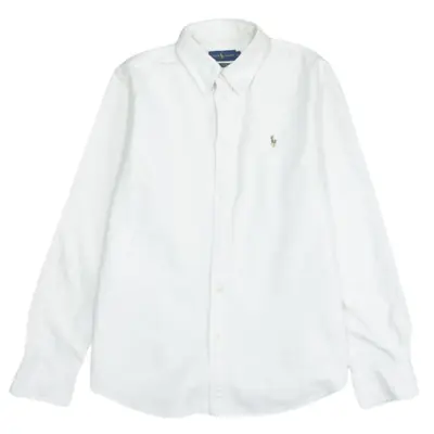 Vintage Polo Ralph Lauren 90's Long Sleeve Button-Up White Shirt Men's