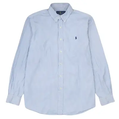 Polo Ralph Lauren Vintage 90's Large Blue Long Sleeve Button Up Shirt