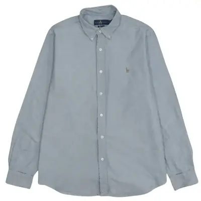 Vintage Polo Ralph Lauren 90's Men's Large Gray Cotton Long Sleeve Shi