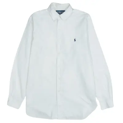 Vintage Polo Ralph Lauren 90's White Long Sleeve Shirt Men's L
