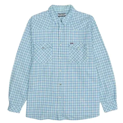 Mustang Vintage 90s Blue Cotton Button-Up Men's XLarge Shirt