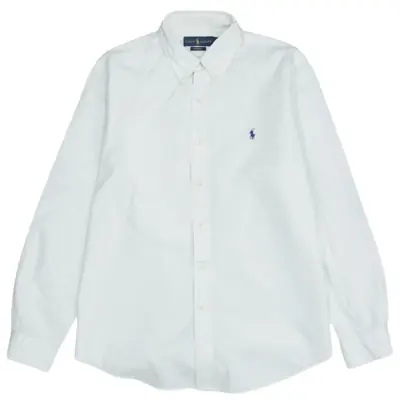Polo Ralph Lauren 90's Vintage White Long Sleeve Shirt Men’s Large