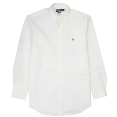 Vintage Polo Ralph Lauren 90's Men's XLarge White Long Sleeve Button U