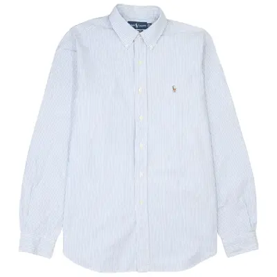Vintage Polo Ralph Lauren 90's White Long Sleeve Button-Up Shirt Large