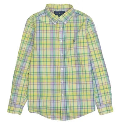 Vintage Polo Ralph Lauren 90's Yellow Long Sleeve Button Up Shirt Wome